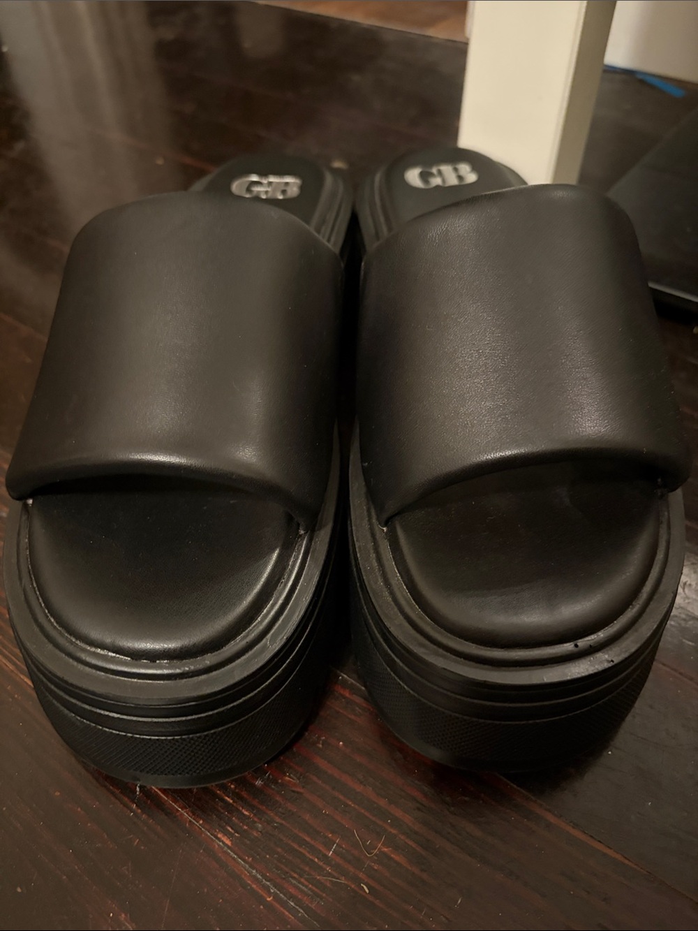 Gianni Bini Black Women's Platform Slide Sandals